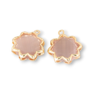 Cabochon Κρεμαστό Σετ Συστατικών με Γατίσιο Μάτι 16mm Με 1 Δαχτυλίδι 8τμχ Πούδρα