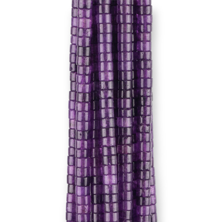 Purple Jade Smooth Washers Tubes 4x2mm