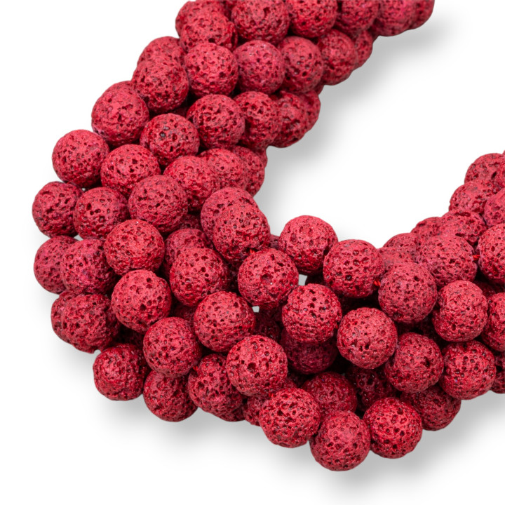 Piedra Lava Roja Rubí Redonda Lisa 08mm