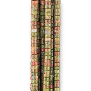 Rondelles Lisses Unakite Tubes 4x2mm