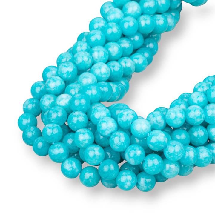Runde glatte türkisfarbene Jade 08 mm Amazonit-Effekt