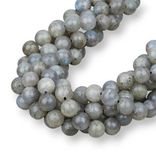 Labradorite Gris Rond Lisse 08mm Clair