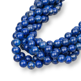 Blauer Lapislazuli verstärkt rund glatt 08mm