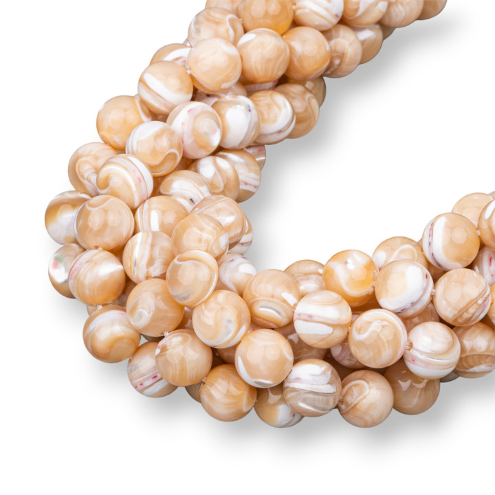 Mother of Pearl Cappuccino Round Smooth 08mm