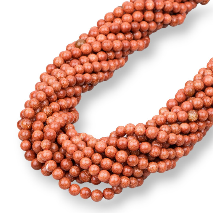 Smooth Round Gold Sun Stone 04mm