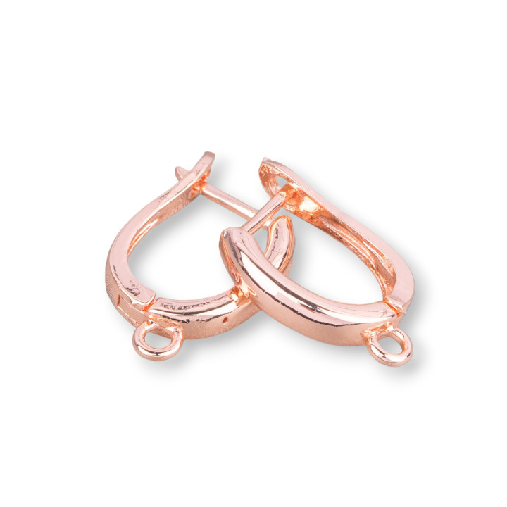 Bronze Earring Bases Smooth Closed Post 11x15.5mm 12 Pairs Rose Gold