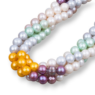 Round River Pearls 10.5-11.0mm A Multicolor