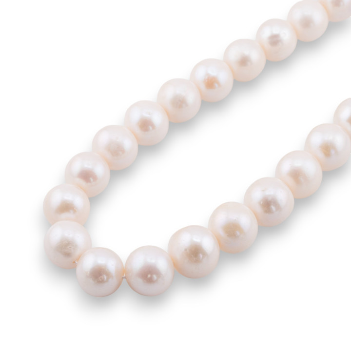 Perles de rivière rondes 12,0-14,0mm AA1B Blanc