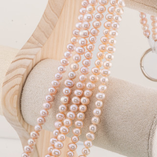 Round River Pearls 5.5-6.0mm Long AAAAA3 Pink