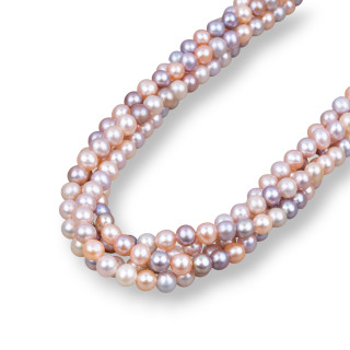 Perle Di Fiume Tonde 6,0-6,5mm AAAAA1 Multicolor Scuro