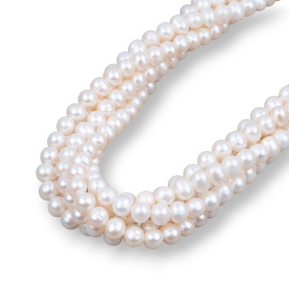 Round River Pearls 7,0-7,5mm AA2+ Λευκό
