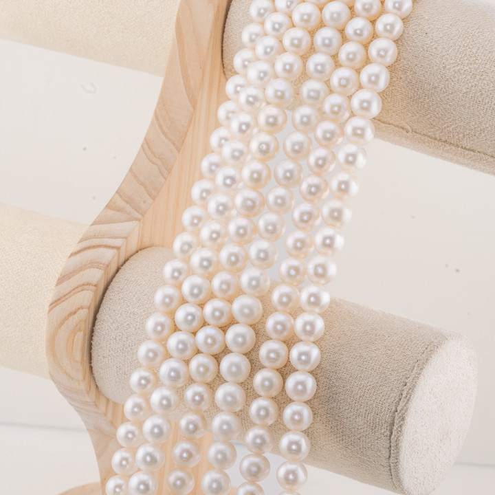 Round River Pearls 9,0-9,5mm AAAAA- Λευκό