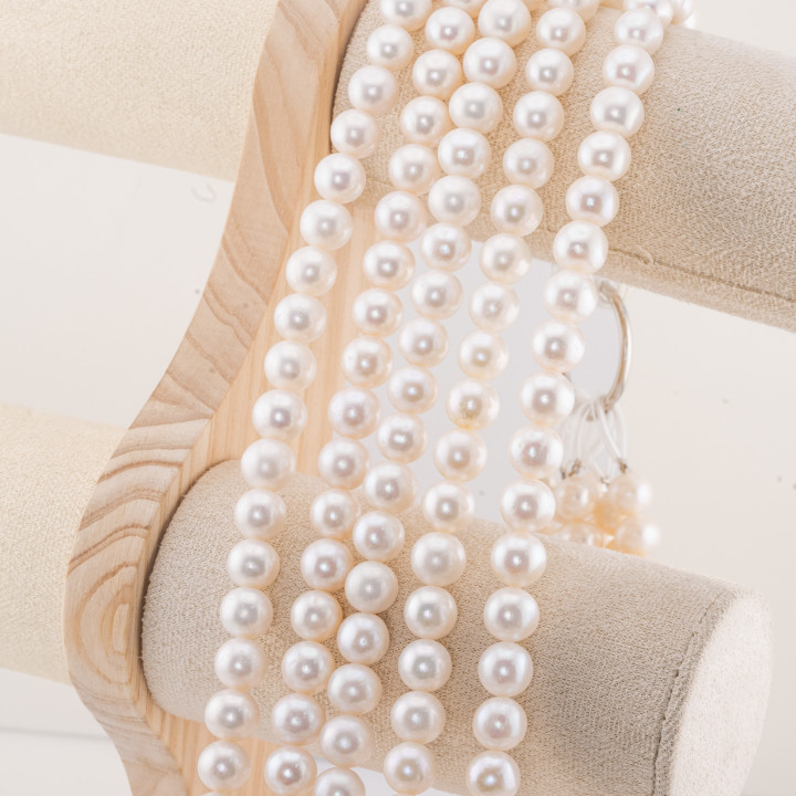 Perles de rivière rondes 9.5-10.0mm AAA Blanc