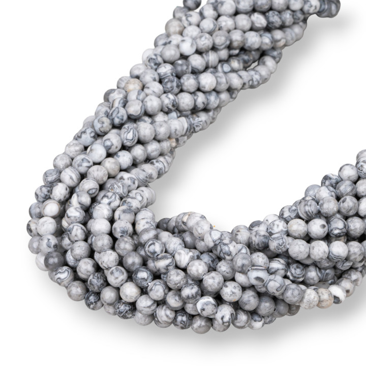 Agata Fossile Tondo Liscio  4mm