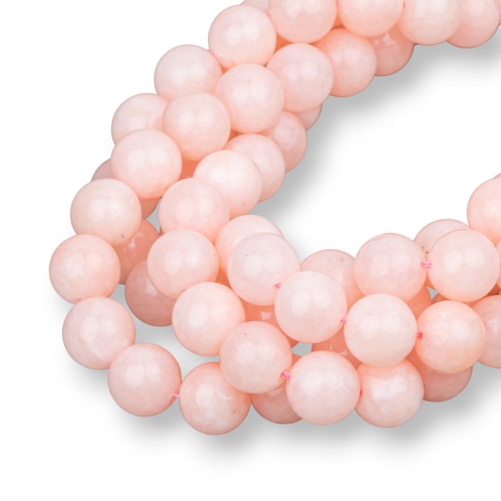 Glatte runde rosa Morganit-Jade 10 mm