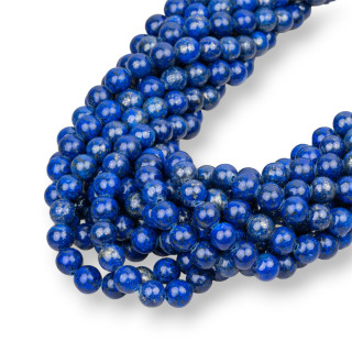 Blauer Lapislazuli, verstärkt, glatt, rund, 06 mm