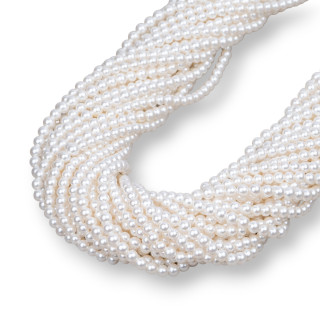 Perles de Majorque Blanches Rondes Lisses 03mm