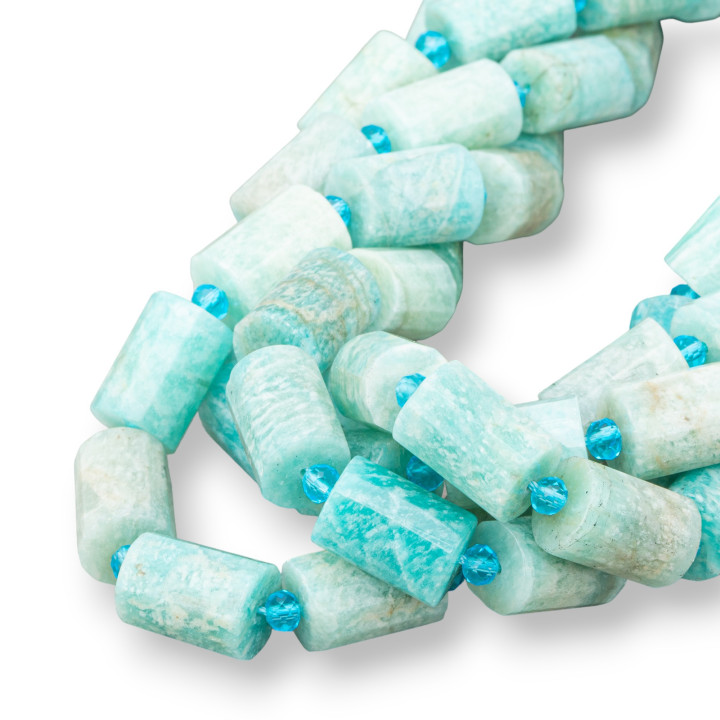 Amazonit Zylinder facettiertes Prisma 10x14mm