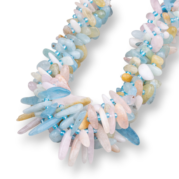 Aguamarina Berilo Flecos Piedra Irregular Tumbled 8-20mm