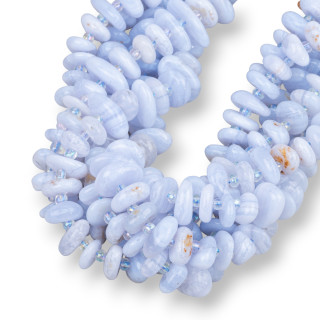 Chalcedon Rondell getrommelter unregelmäßiger Stein 8-11 mm