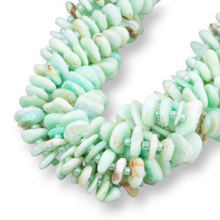 Chrysopras Rondelle unregelmäßiger Stein getrommelt 8–11 mm klar