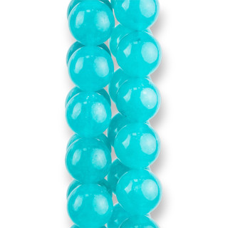 Redondo Jade Turquesa Liso 12mm Intenso Efecto Amazonita