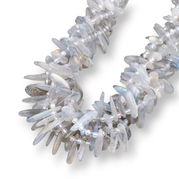 Labradorit-Fransen, unregelmäßiger Stein, getrommelt, 8–20 mm