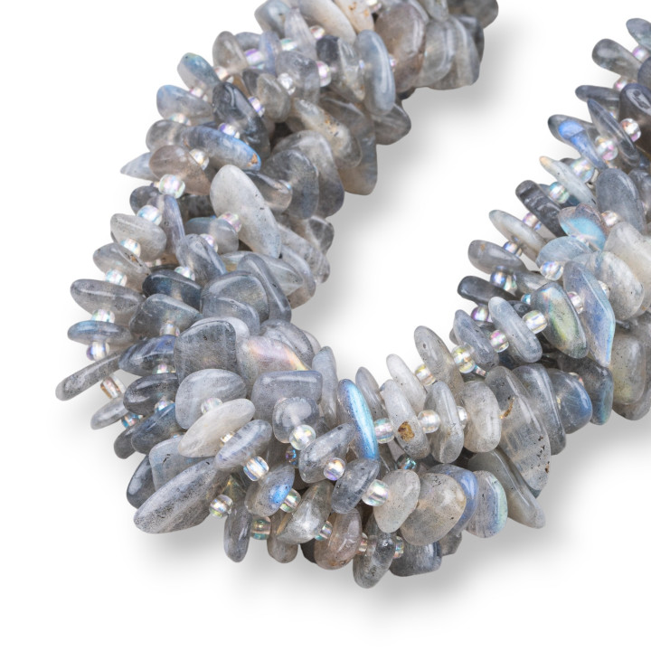 Labradorite Rondelle Pierre Irrégulière Roulée 8-11mm