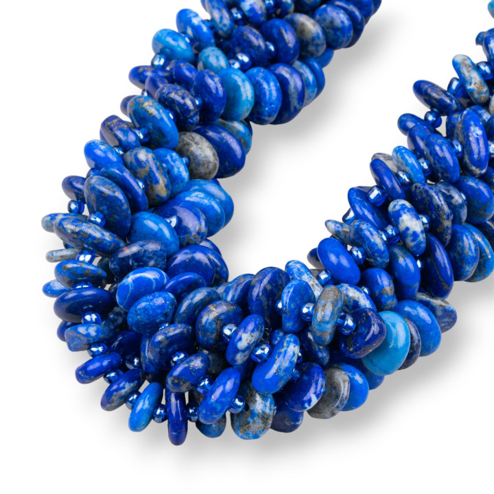 Lapislazuli Rondelle unregelmäßiger Stein getrommelt 8-11 mm