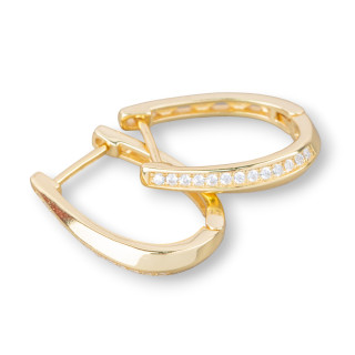 Boucles d'oreilles clous fermées en argent sterling 925 avec zircons micropave 04x20mm 2 paires dorées