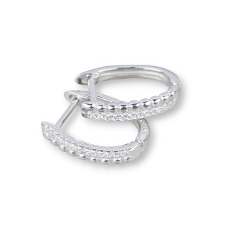 Boucles d'oreilles clous fermées en argent sterling 925 avec zircons micropave 3,3x16mm 2 paires plaqué rhodium blanc