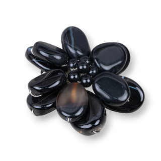 Composant Intermédiaire Central De Pierres Dures 65mm Agate Noire