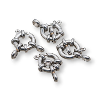 Fermetures à anneaux à ressort en acier 14mm 15pcs