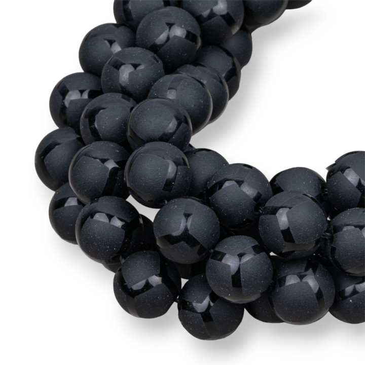 Matt Satin Black Onyx (Ματ) Με Γυαλιστερές Γραμμές Λεία Στρογγυλή 10mm