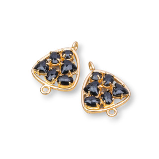 Plectre de connecteur de composant en laiton avec oeil de chat intégré 18mm 6pcs noir doré