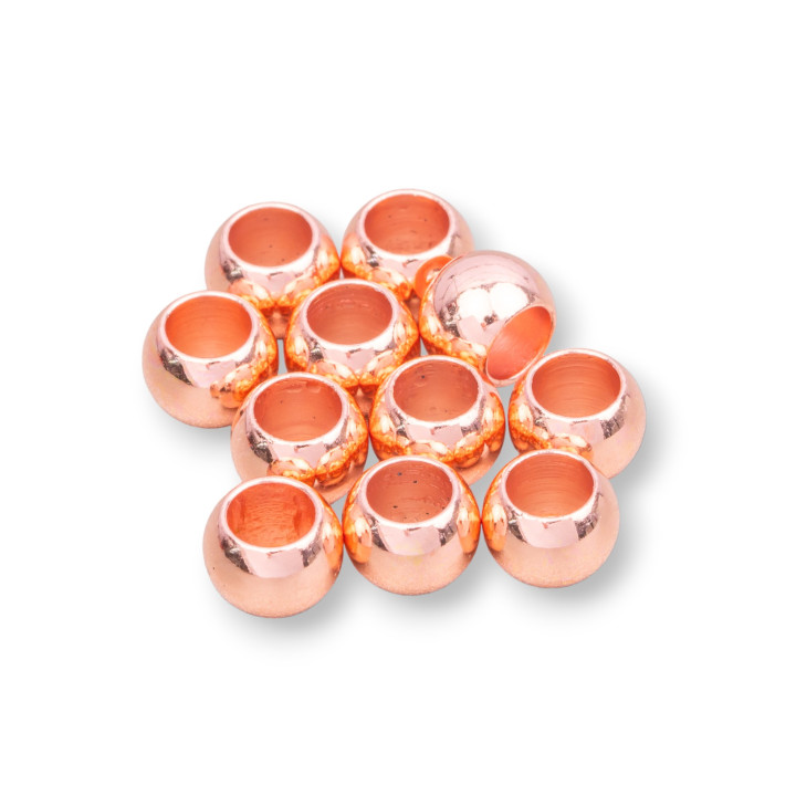 Spacer Heavy Steel Balls 6mm Τρύπα 3mm 100τμχ Ροζ χρυσό