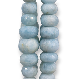 Raw Aquamarine Milk Faceted Rondelle A Gradation 10-18mm