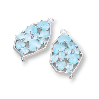 Σύνδεσμος ορειχάλκινου εξαρτήματος ακανόνιστου σχήματος με ενσωματωμένο μάτι γάτας 21x35 mm 4 τεμ.