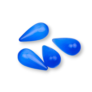 Component Beads Gota de ojo de gato sin agujero 10x20mm 10pcs Azul