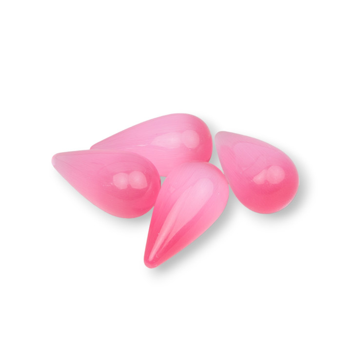 Component Beads Gota de ojo de gato sin agujero 10x20mm 10pcs rosa