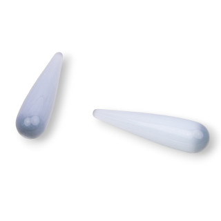 Cat's Eye Drop Beads Component Χωρίς Τρύπα 10x40mm 4τμχ Ανοιχτό Γκρι