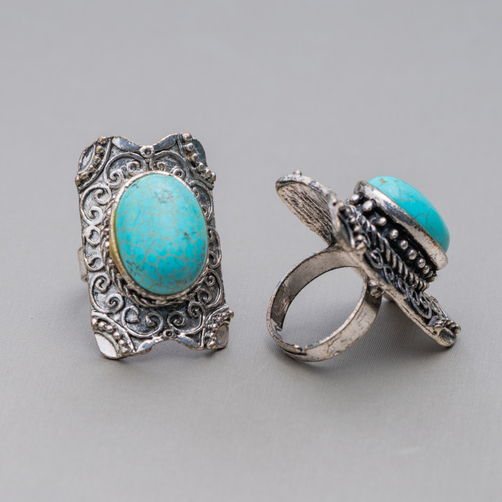 Bijouterie Ring With Magnesite Adjustable Size 22x35mm