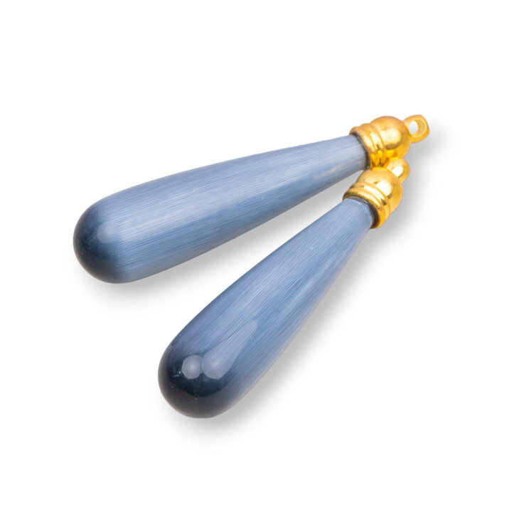 Katzenaugentropfen ohne Loch mit Becher 10x45mm 4St Dunkelgrau