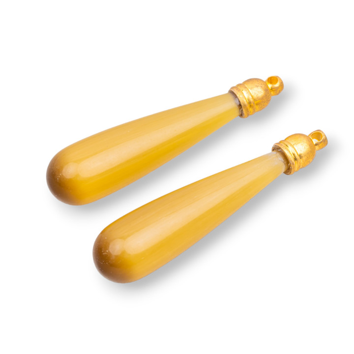 Occhio Di Gatto Goccia Senza Foro Con Coppetta 10x45mm 4pz Senape