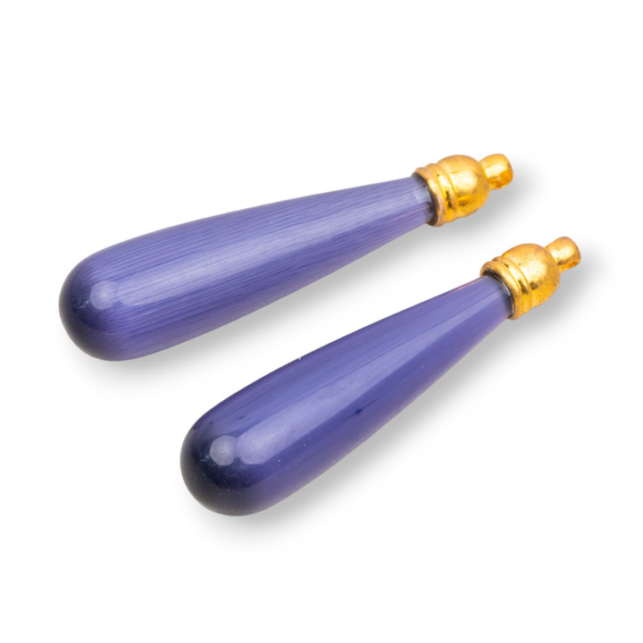 Occhio Di Gatto Goccia Senza Foro Con Coppetta 10x45mm 4pz Viola