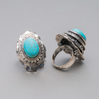 Anillo De Joyería Con Magnesita Tamaño Ajustable 24x34mm