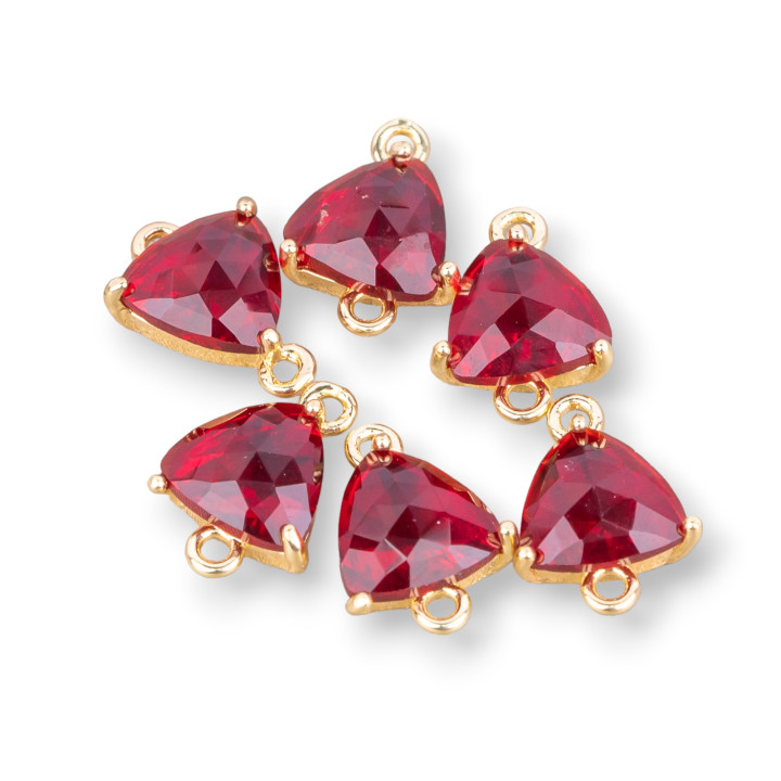 Connecteur Composant Laiton Avec Cat's Eye Set 20pcs Avec 2 Anneaux 9x12mm Rouge