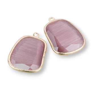 Σύνδεσμος ορειχάλκινου εξαρτήματος με ματάκι γάτας 20x27mm με 1 δαχτυλίδι 4 τμχ σκόνη