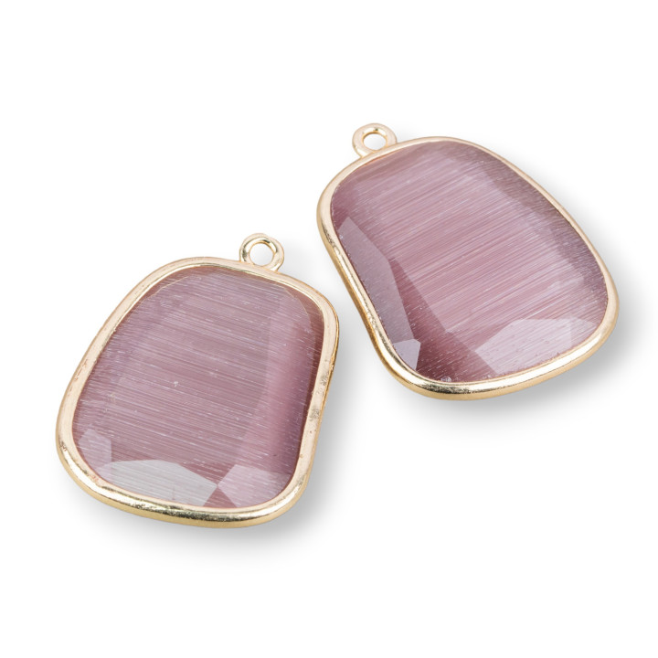 Σύνδεσμος ορειχάλκινου εξαρτήματος με ματάκι γάτας 20x27mm με 1 δαχτυλίδι 4 τμχ σκόνη