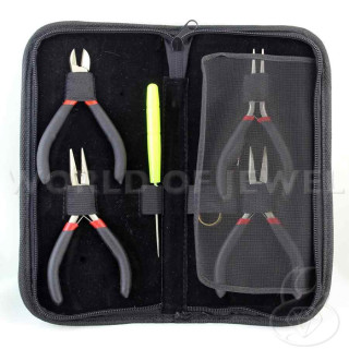 Kunstledertasche Kit mit Zangen und Schneidern - Schwarz